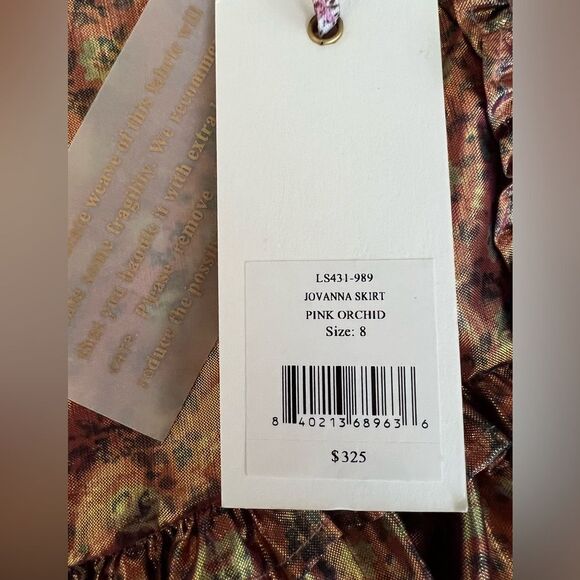 NWT Loveshackfancy Jovanna metallic mini pink orchid size 8 - Picture 15 of 15